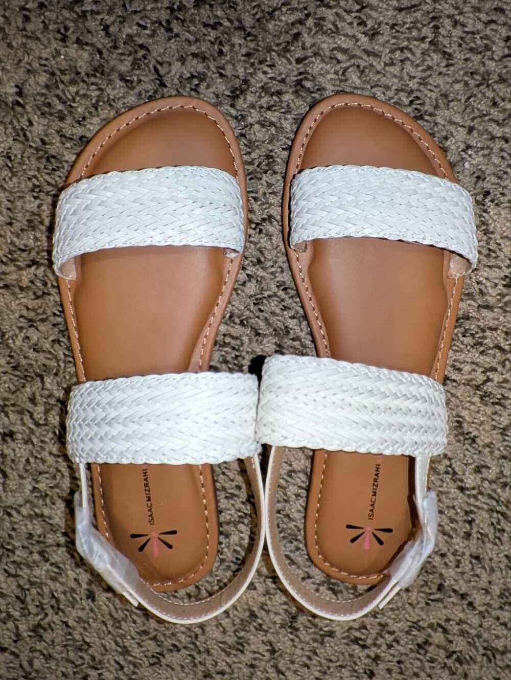 Isaac Mizrahi White Braided Strap Women’s Sandals